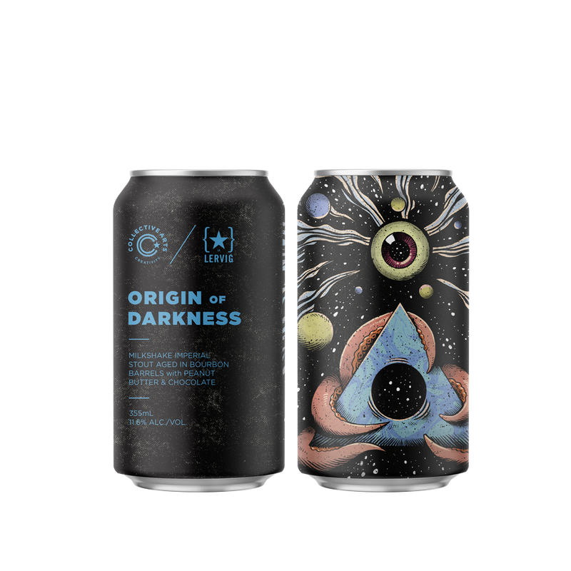 ORIGIN OF DARKNESS: MILKSHAKE IMPERIAL STOUT W/ PEANUT BUTTER & CHOCOLATE (LERVIG COLLAB)